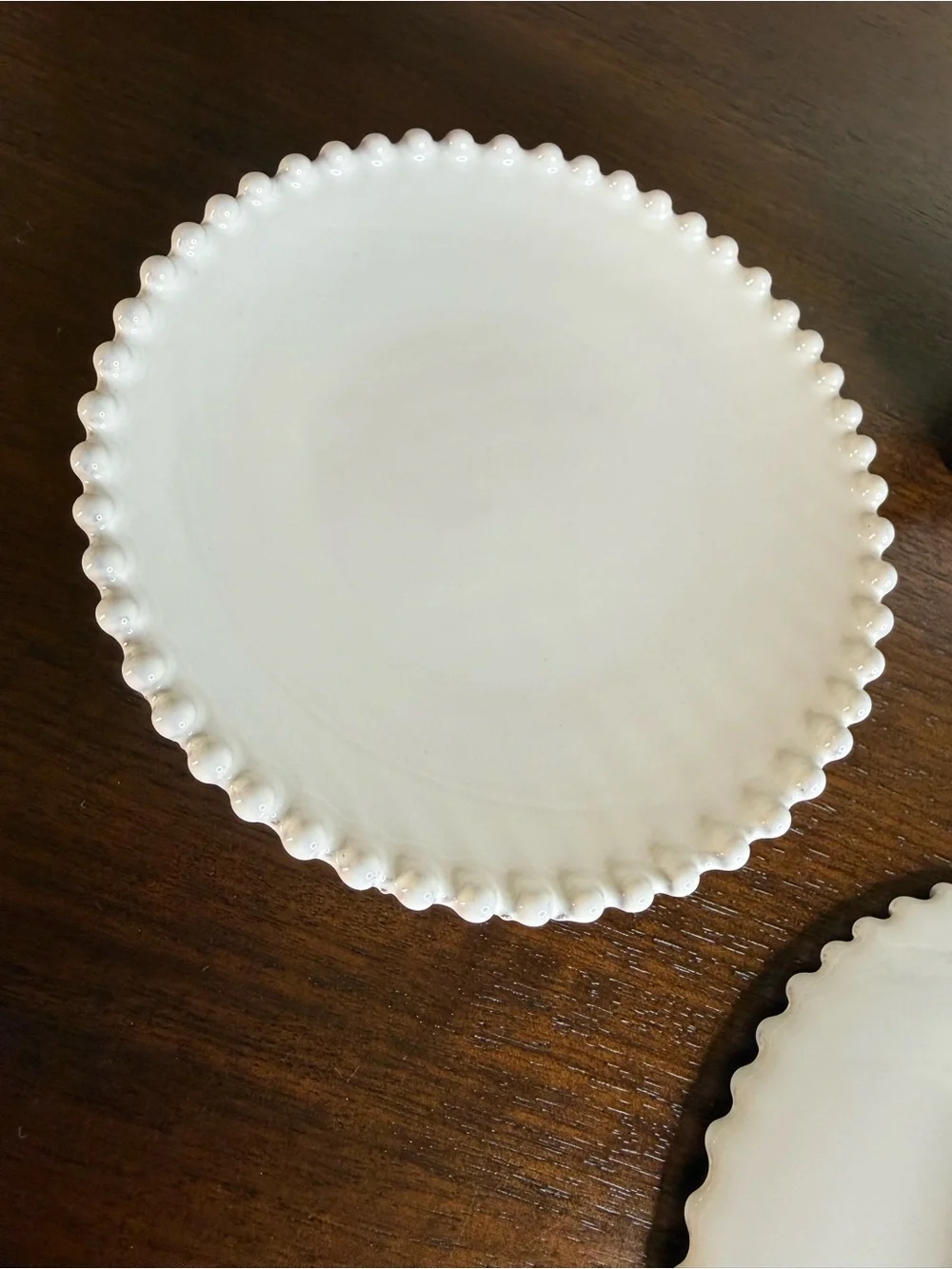 Costa Nova White Beaded Edge 6” Dessert Plates - Set of 4
